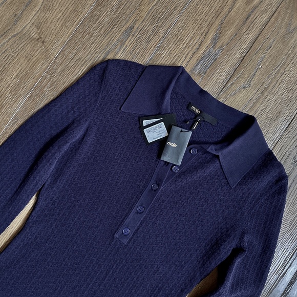 Maje Pointelle knit body suit sz M - Picture 13 of 16